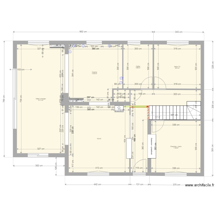 RDC option 2. Plan de 0 pièce et 0 m2