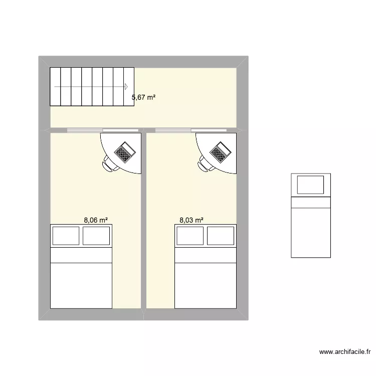 chambres mezzanine. Plan de 