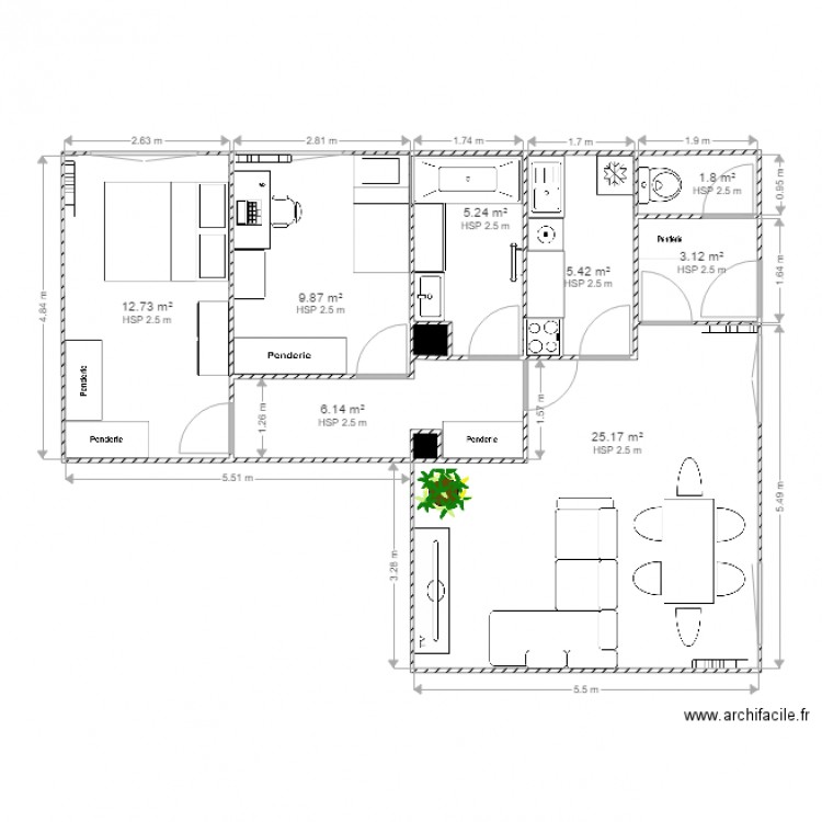 PROJET AMENAGEMENT 2 LOGEMENT FONTENAY CORRIGE. Plan de 0 pièce et 0 m2