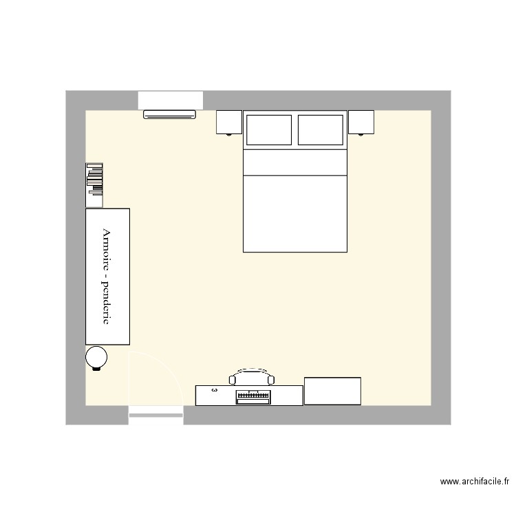 Chambre Thiebaut J. Plan de 1 pièce et 18 m2