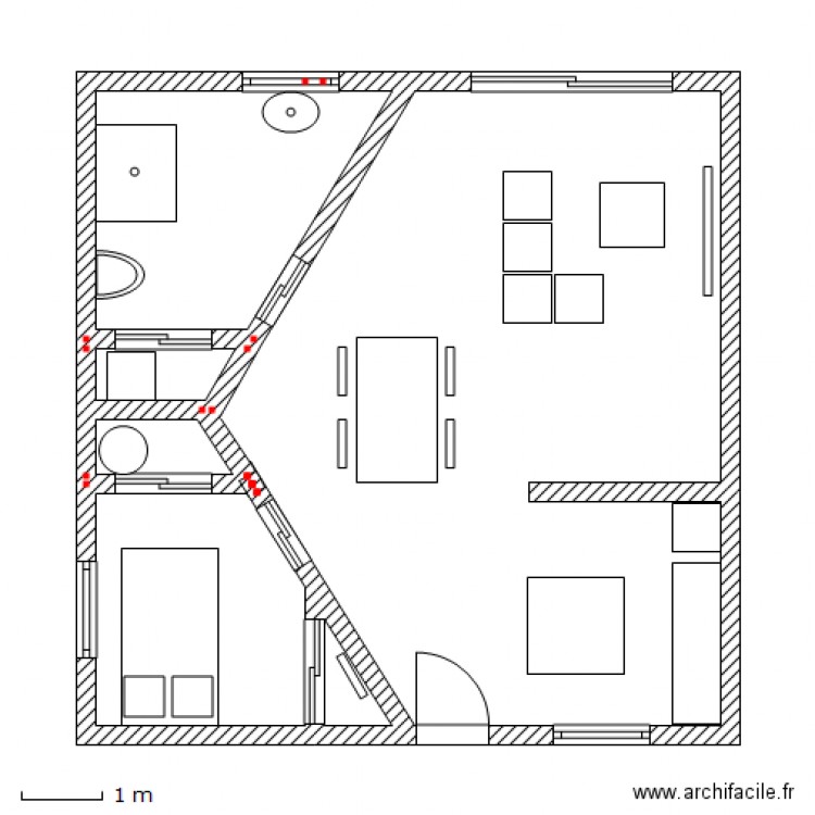 maison 80 m². Plan de 0 pièce et 0 m2