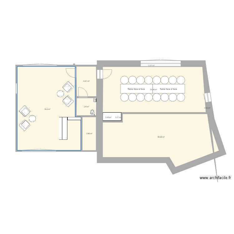 Réception  Séminaire. Plan de 0 pièce et 0 m2