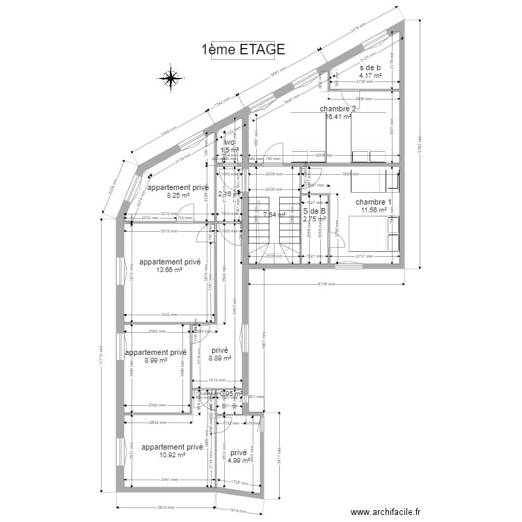 1er ETAGE. Plan de 0 pièce et 0 m2