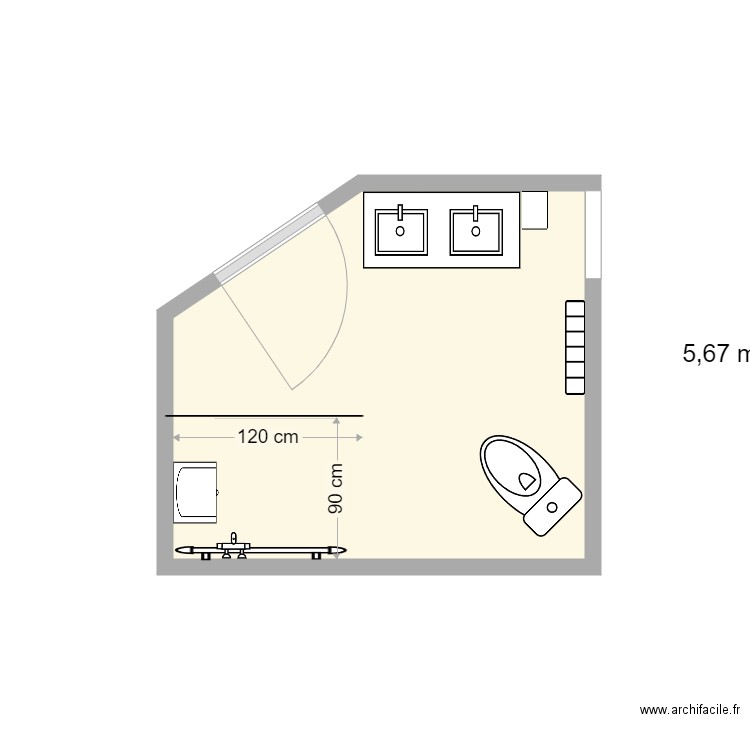 Vincon SDB existant. Plan de 0 pièce et 0 m2