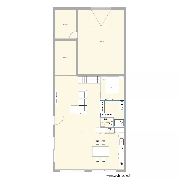 Grange &eacute;tage. Plan de 