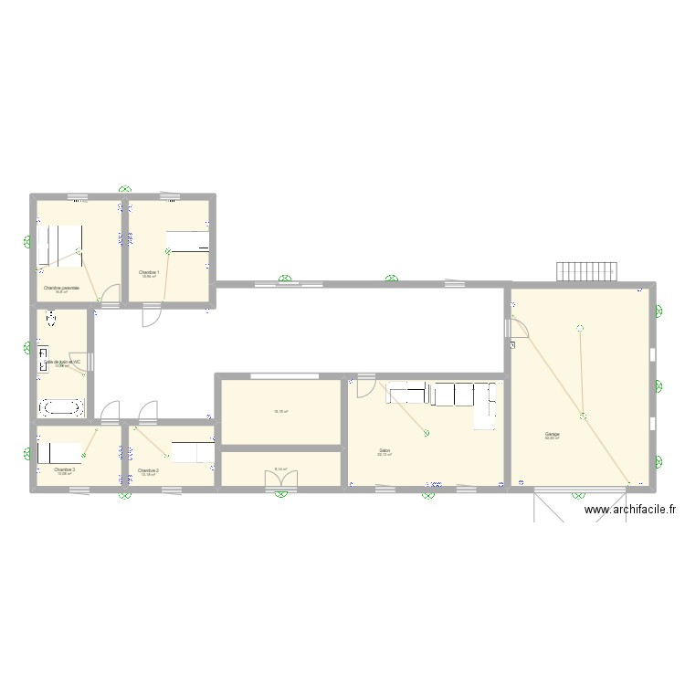 noureddine. Plan de 9 pièces et 172 m2