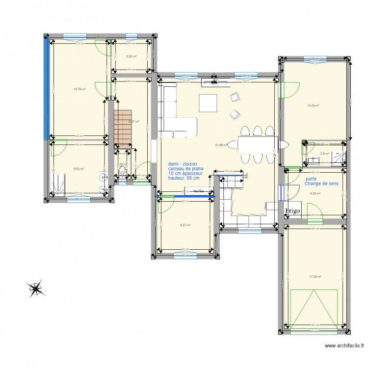 Cestas plan exec Cloisons. Plan de 0 pièce et 0 m2