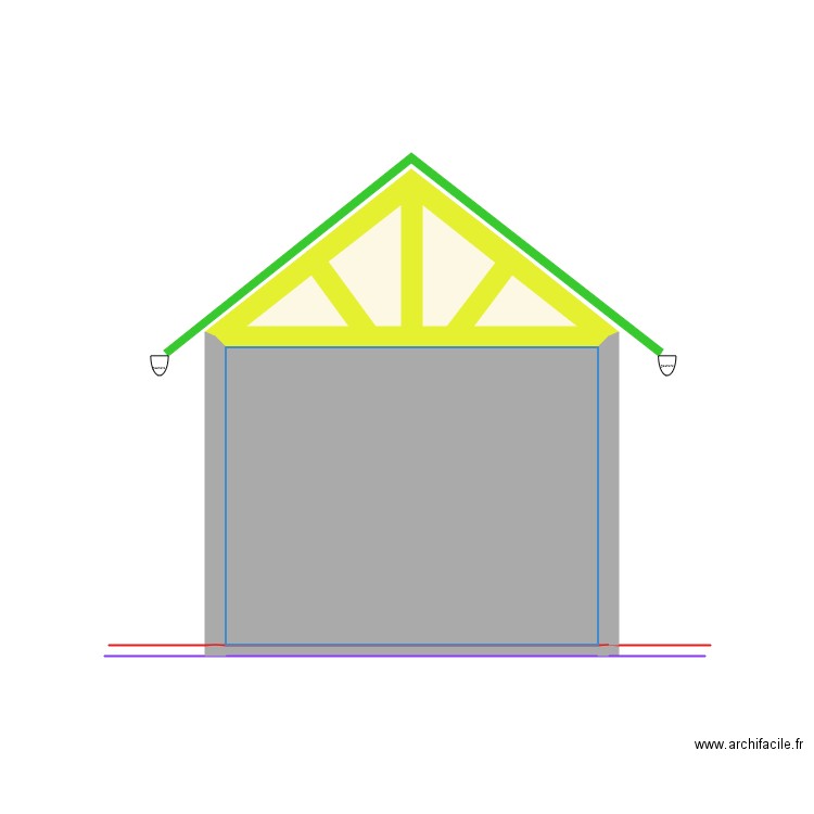 coupe terrain et construction face nord. Plan de 0 pièce et 0 m2