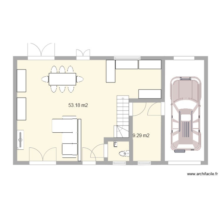facade 13m 3. Plan de 0 pièce et 0 m2
