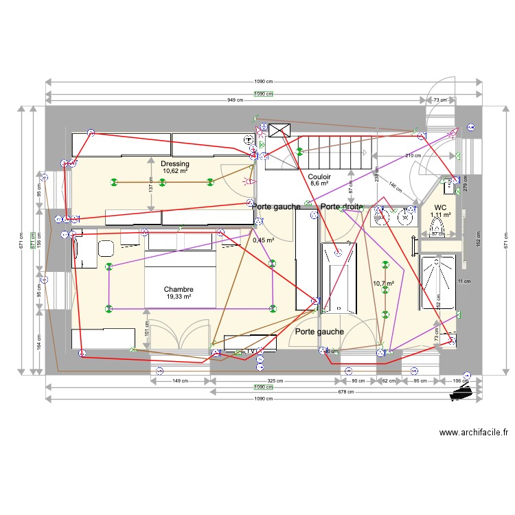 ANAIS BAT1 RDC ELEC 16 01 2023. Plan de 6 pièces et 107 m2