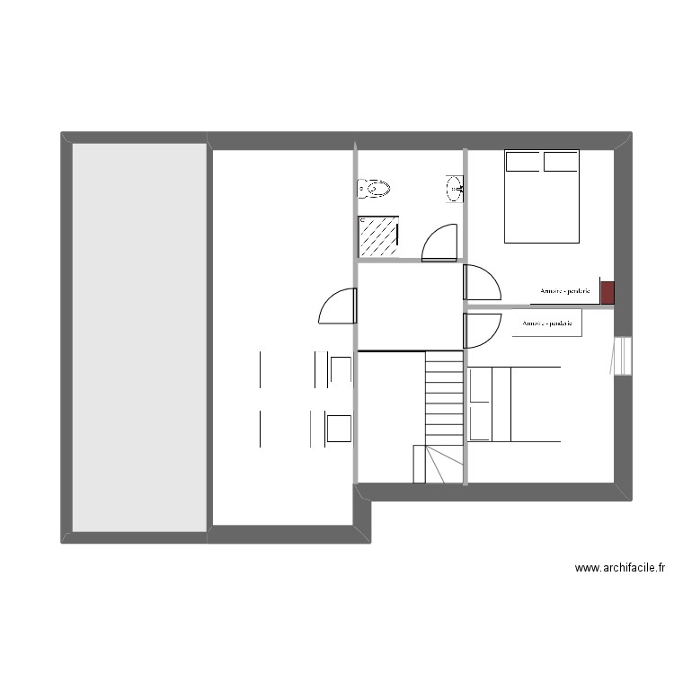 Grèbes 27 - Et1. Plan de 2 pièces et 86 m2