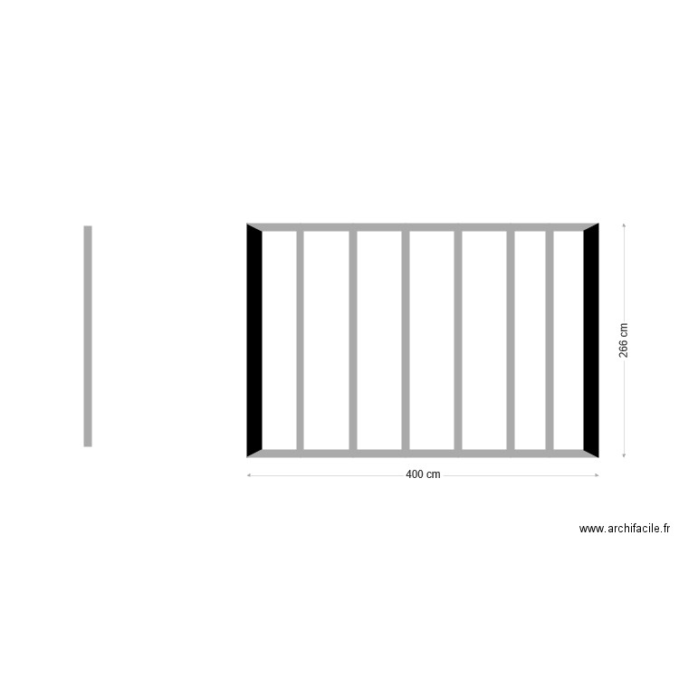 Mur simple 4 m x 266. Plan de 0 pièce et 0 m2