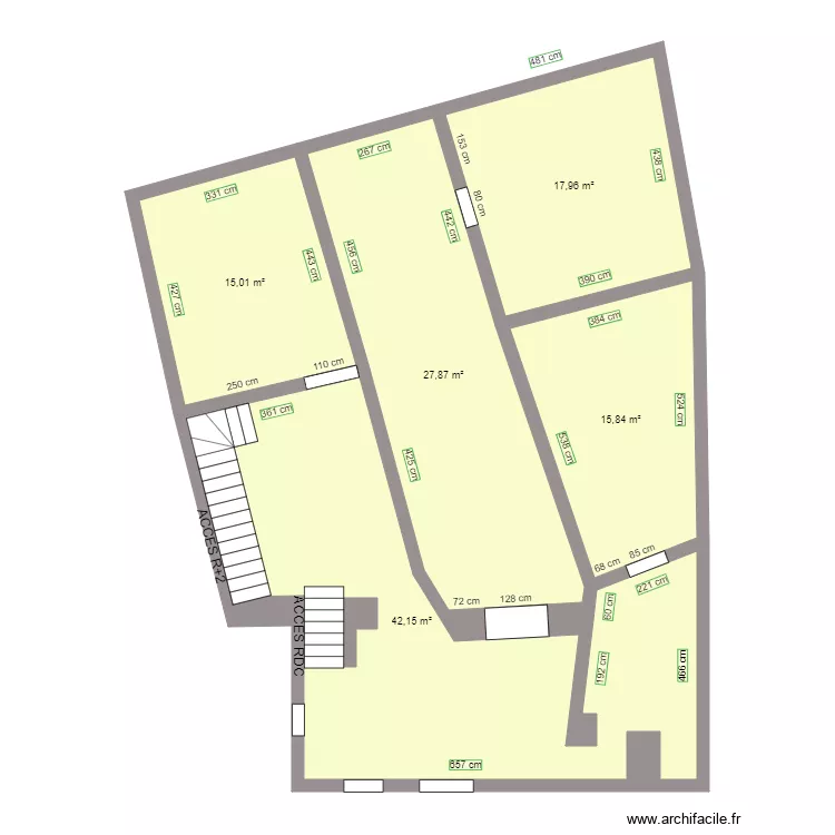 bis LES REMPARTS R1 AVANT TRAVAUX. Plan de 