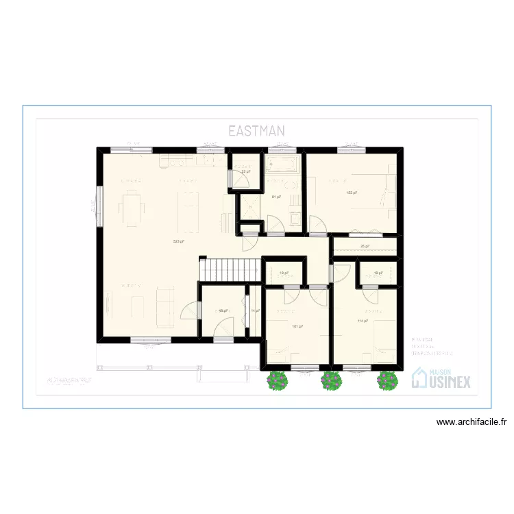 EASTMAN 28&rsquo; X 32&rsquo; X 44' - PLAN VIERGE. Plan de 