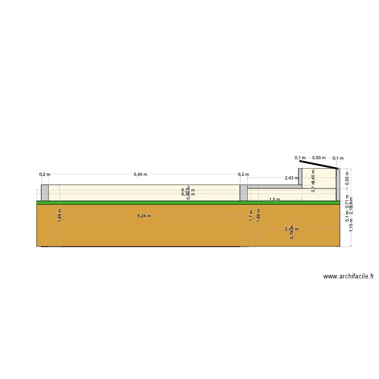 Piscine + deck. Plan de 0 pièce et 0 m2