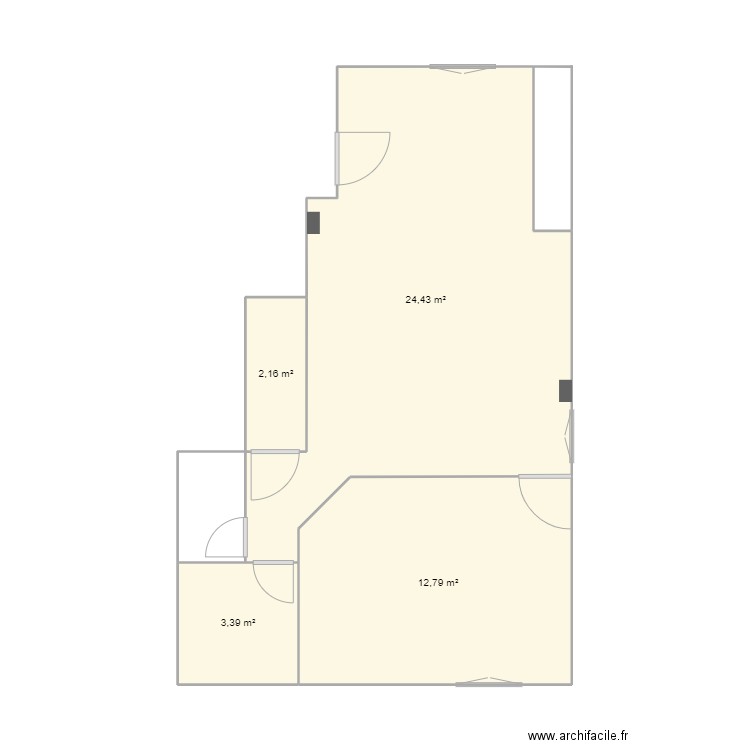 TEST. Plan de 4 pièces et 43 m2