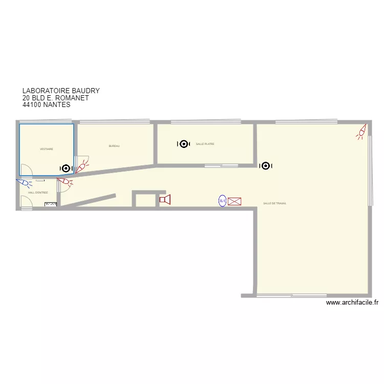 PLAN LABORATOIRE BAUDRY. Plan de 