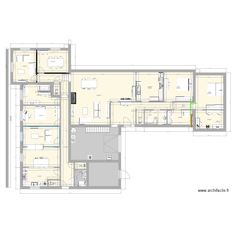 annexe 2 ch bureau et plomberie 1 ch. Plan de 0 pièce et 0 m2