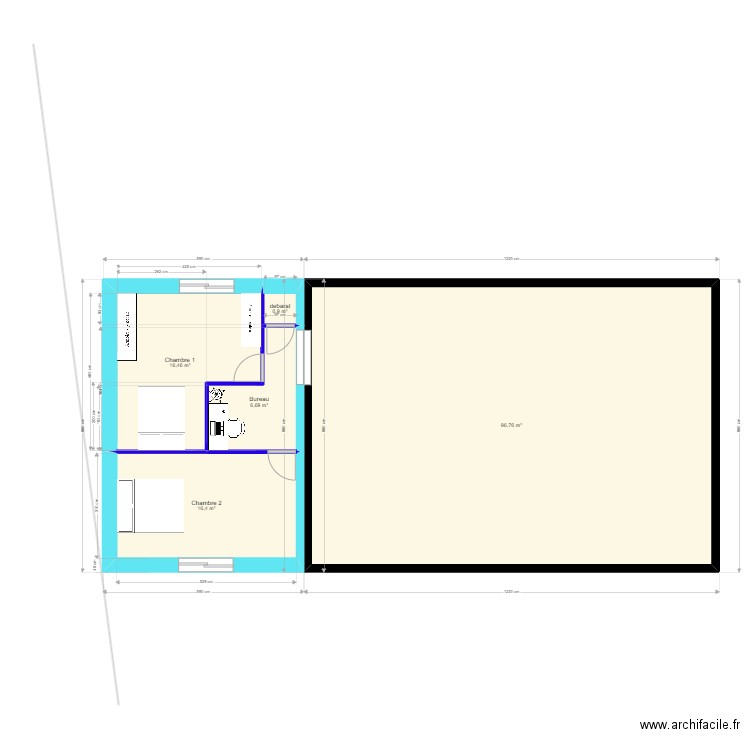 extension Maj4. Plan de 5 pièces et 137 m2