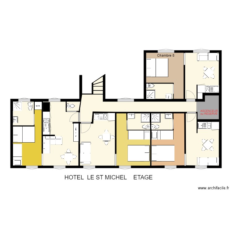Le St MICHEL Appart Hôtel  ETAGE . Plan de 0 pièce et 0 m2