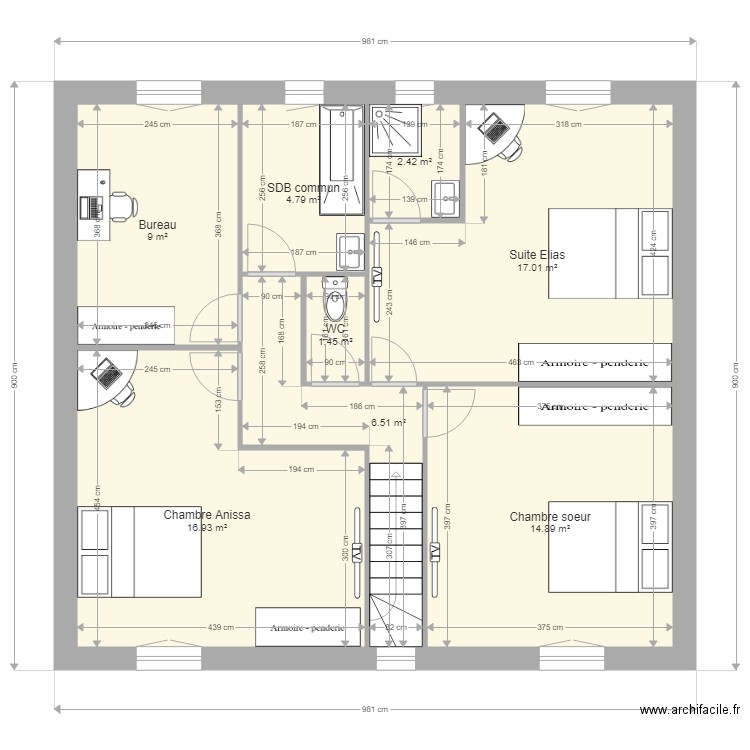 Ben Rais étage. Plan de 0 pièce et 0 m2