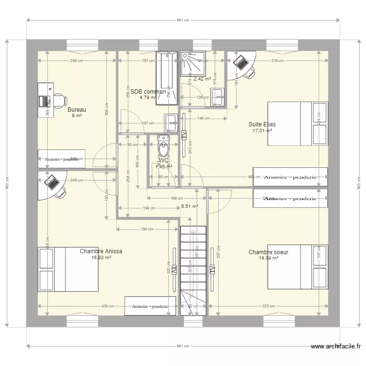 Ben Rais &eacute;tage. Plan de 