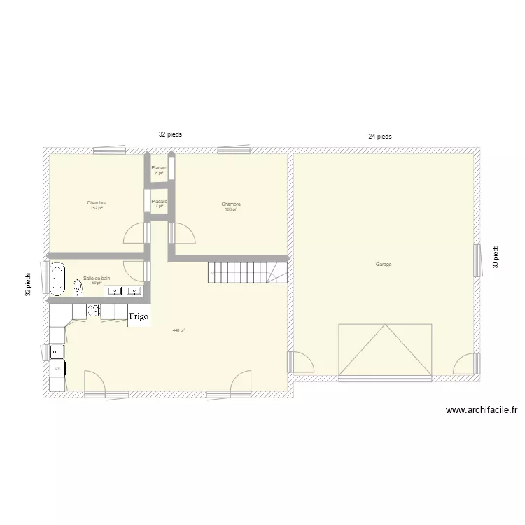 Lac Dion 32x32 avec garage 24'. Plan de Lac Dion 32x32 avec garage 24'. Plan de