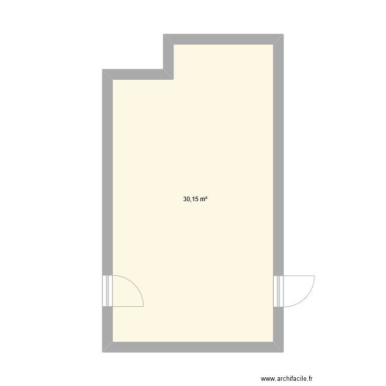 SALLE 216. Plan de 1 pièce et 30 m2