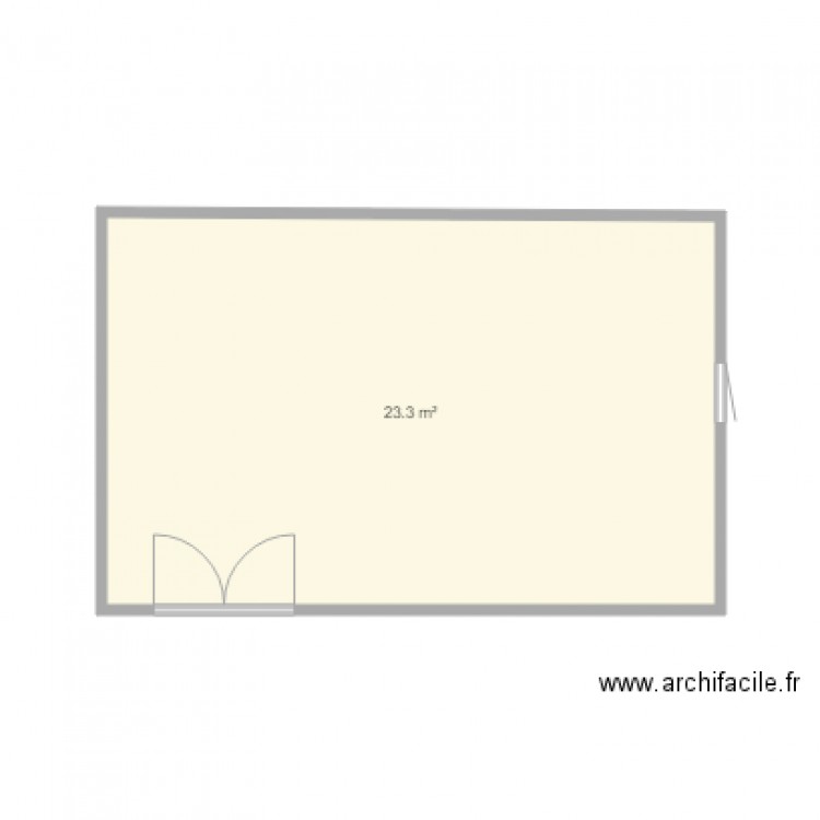 essai. Plan de 1 pièce et 23 m2