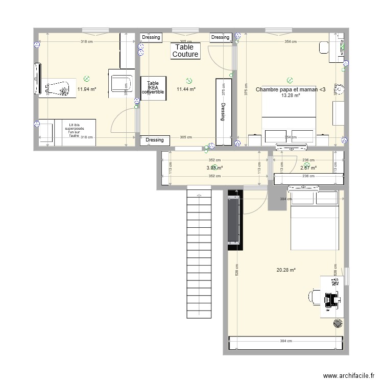 emménagement étage Montastruc FINAL 375. Plan de 0 pièce et 0 m2