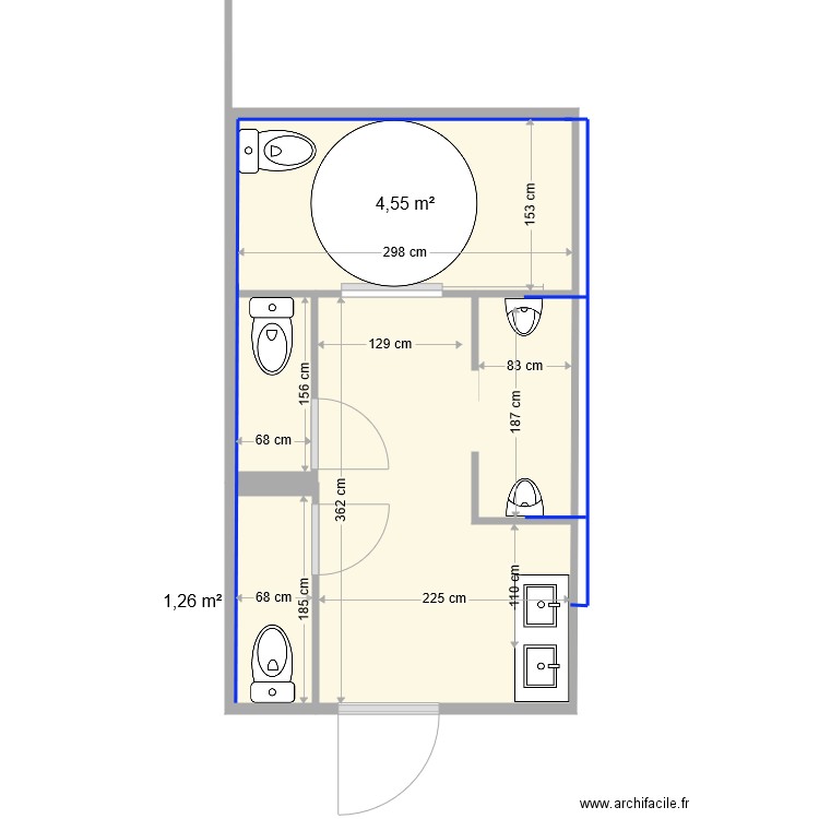 Projet wc 5. Plan de 0 pièce et 0 m2