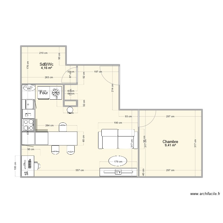 Appart Quentin_meublé2. Plan de 0 pièce et 0 m2