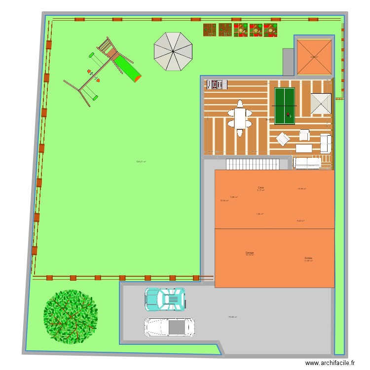 Plan Rez avec extérieur terminer V2. Plan de 12 pièces et 534 m2