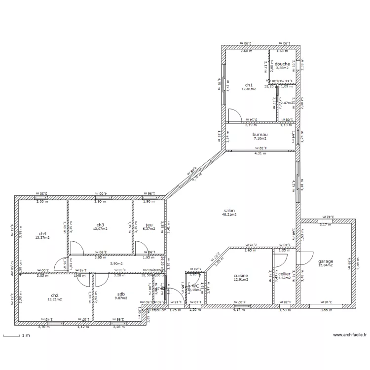 Maison . Plan de 