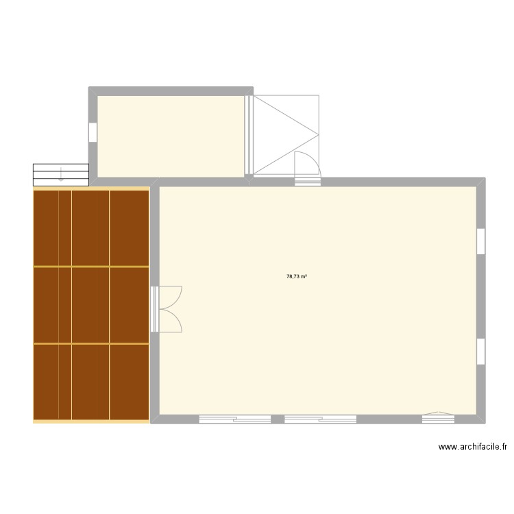 Ourton. Plan de 1 pièce et 79 m2