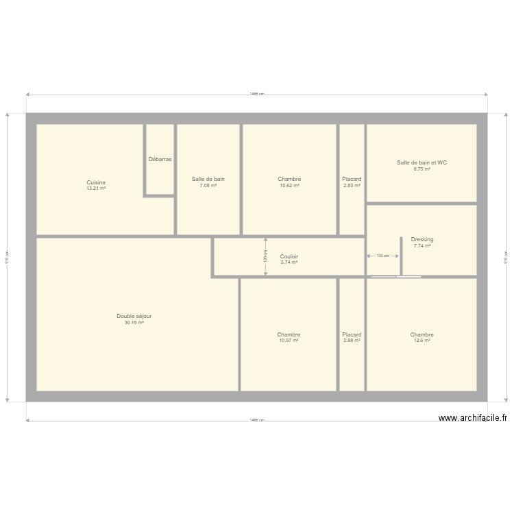 120M2 MAISON 2 CH. Plan de 0 pièce et 0 m2