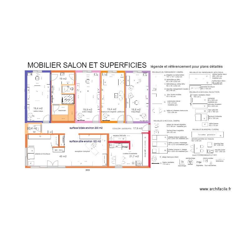 MOBILIER DU SALON . Plan de 0 pièce et 0 m2