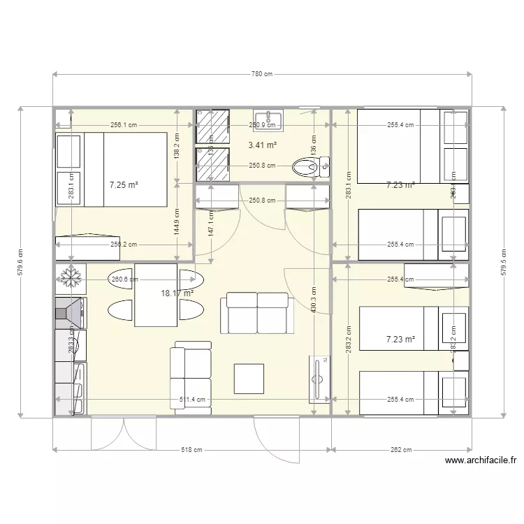 MODELE VENDEE 48M2 AGENCEMENT. Plan de MODELE VENDEE 48M2 AGENCEMENT. Plan de