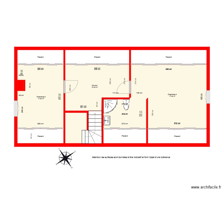 BI 3970 1er étage coté. Plan de 0 pièce et 0 m2