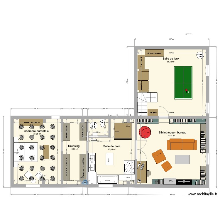2ème étage Crossac. Plan de 5 pièces et 114 m2