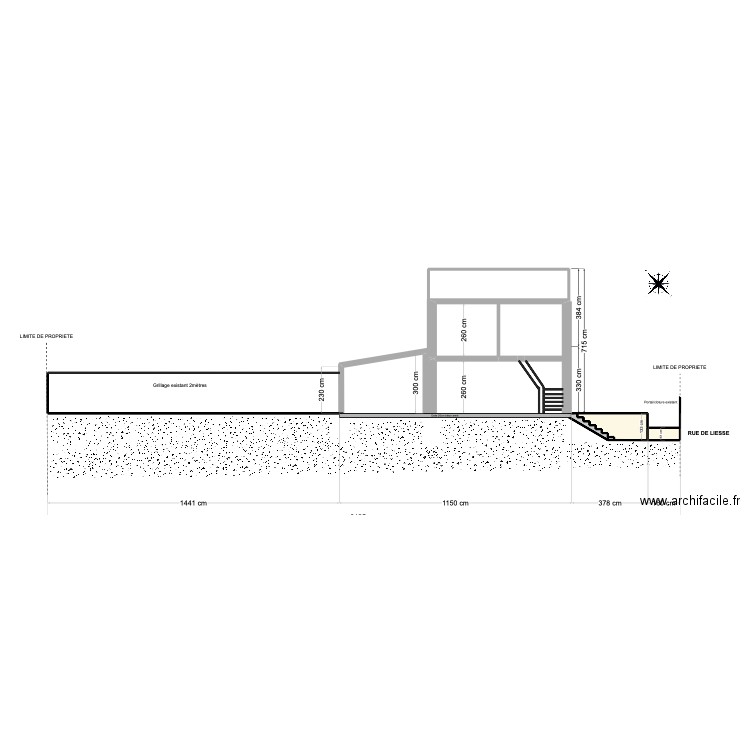 coupe existant. Plan de 0 pièce et 0 m2