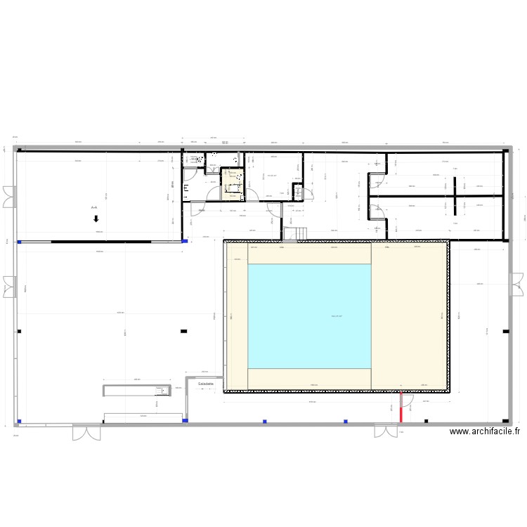 Plan TAKE OFF définitif. Plan de 5 pièces et 160 m2