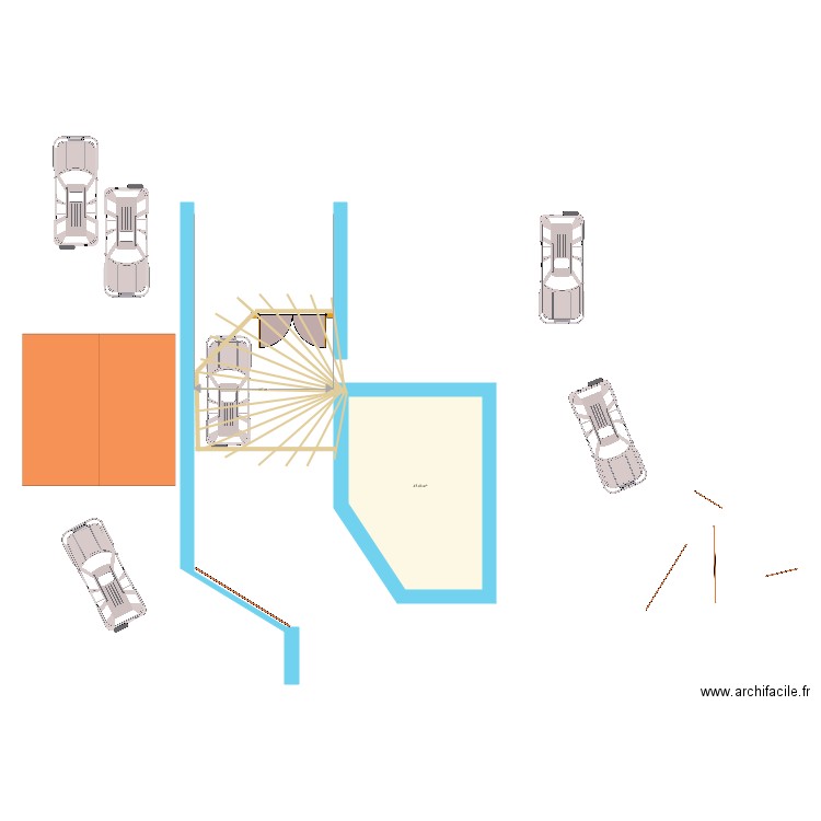 Portail Saunières coté cours V2. Plan de 0 pièce et 0 m2