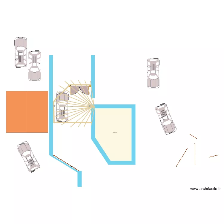 Portail Sauni&egrave;res cot&eacute; cours V2. Plan de 