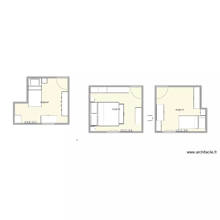 CHAMBRES BAUVIN. Plan de 