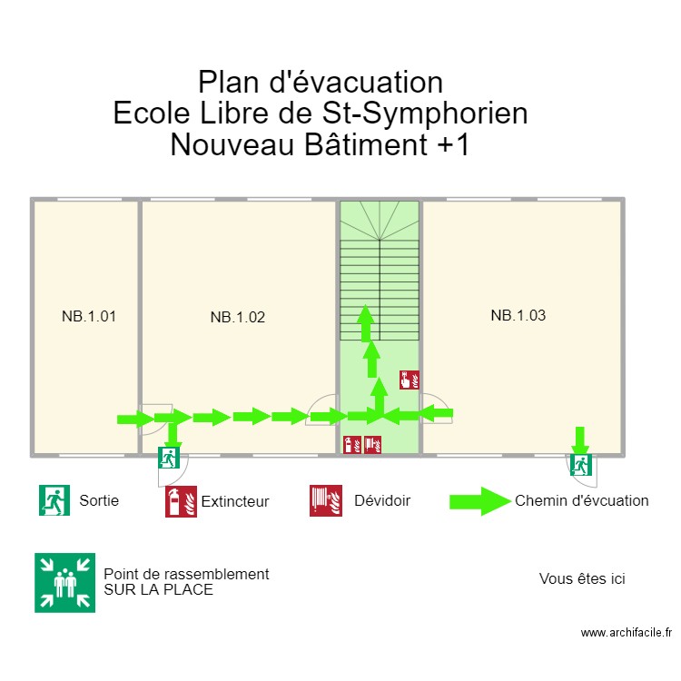 St Symphorien nouveau bâtiment étage. Plan de 4 pièces et 143 m2