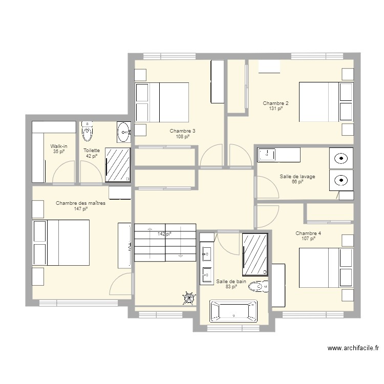 Planimage 21878 étage inversé modifié. Plan de 0 pièce et 0 m2