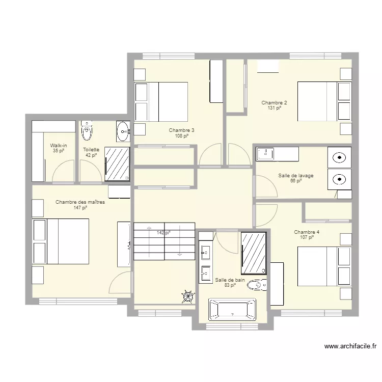 Planimage 21878 étage inversé modifié. Plan de Planimage 21878 étage inversé modifié. Plan de