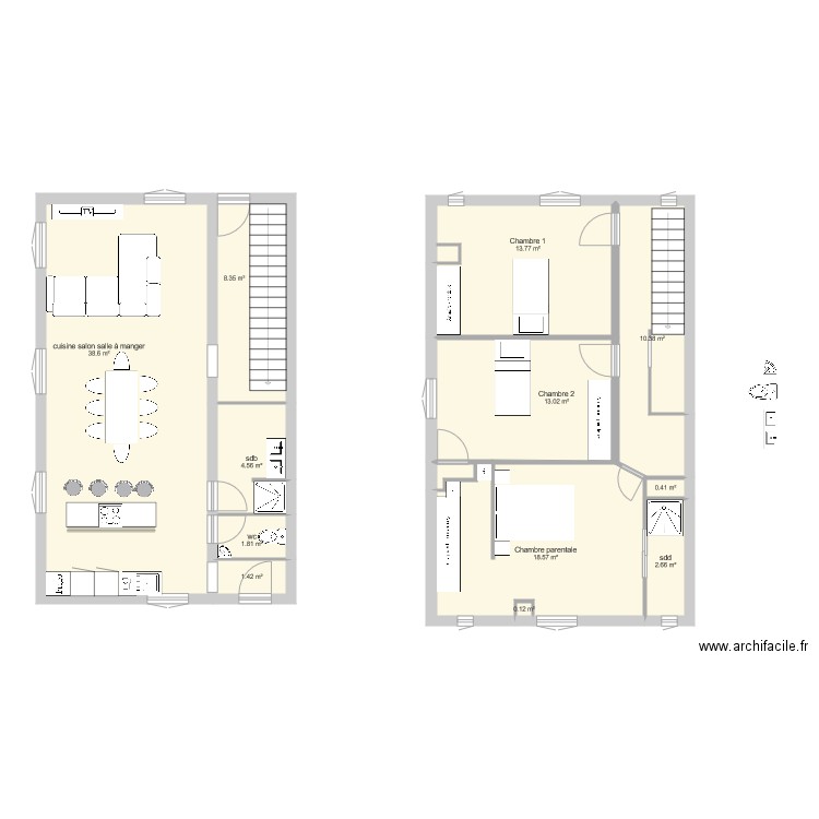 plan rdc alb et etage2. Plan de 0 pièce et 0 m2