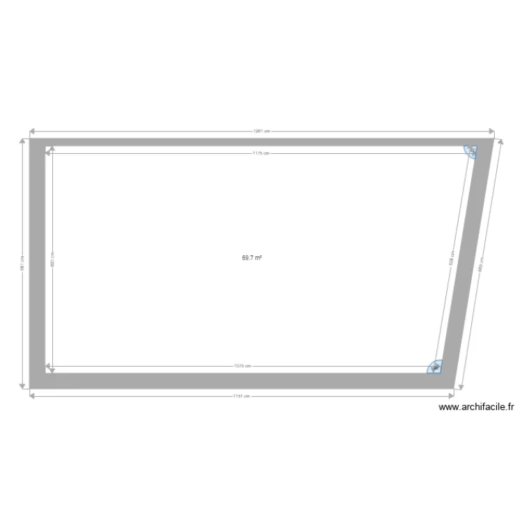 Grange Surface vide. Plan de 